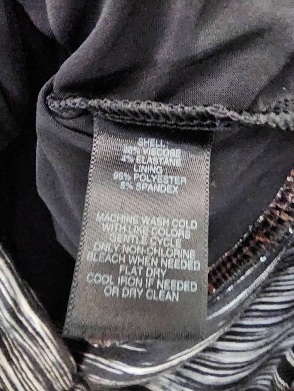 White House Black Market Black & White Striped Stretch Kimono Top, Size Large - Picture 6 of 6